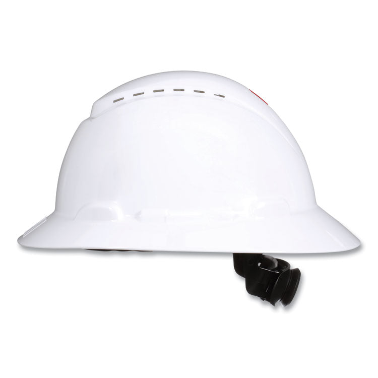 SecureFit H-800 Series Hard Hat with UVicator, Vented, Full Brim, 4-Point Pressure Diffusion, One Size Fits Most, White