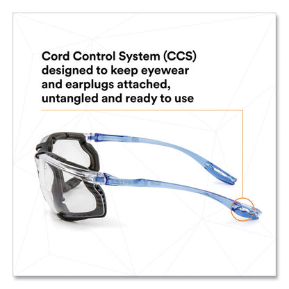 Virtua CCS Protective Eyewear with Foam Gasket, 1.5+ Diopter, Blue Half Frame, Clear Dual Lens