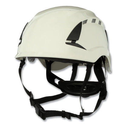 SecureFit X5000 Series Safety Helmets, Vented, Brimless, 6-Point Pressure Diffusion Ratchet, One Size Fits Most, White