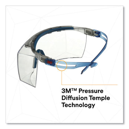 SecureFit 3700 Protective Eyewear, Blue Half Frame OTG, Clear Single Lens