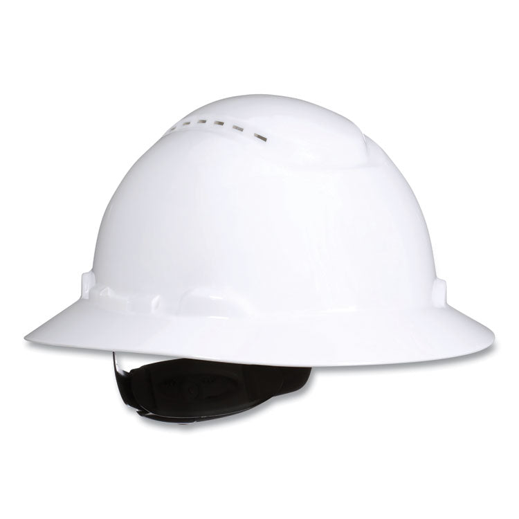 SecureFit H-800 Series Hard Hat with UVicator, Vented, Full Brim, 4-Point Pressure Diffusion, One Size Fits Most, White
