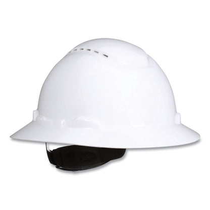 SecureFit H-800 Series Hard Hat with UVicator, Vented, Full Brim, 4-Point Pressure Diffusion, One Size Fits Most, White