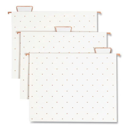 Letter-Size Desktop Fashion Filing Set, Rose Gold, (1) Rack, (3) Hanging Folders, (3) File Folders, (2) Trays,(1) Mail Sorter