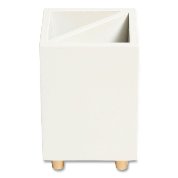 Juliet Pencil Cup, 3"w x 3"d x 4"h, White