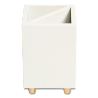 Juliet Pencil Cup, 3"w x 3"d x 4"h, White