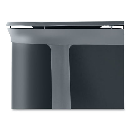 ENHANCE PILL Dual Stream Waste Receptacle, (2) 23 gal Capacity Bins, Metal, Umbra Gray/Pearl Gray