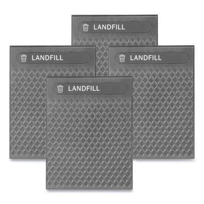Medium Prelabeled Landfill Waste Panels for Tailor and Landmark Series Containers, 20.72" x 0.5" x 27.95", Black, 4/Carton