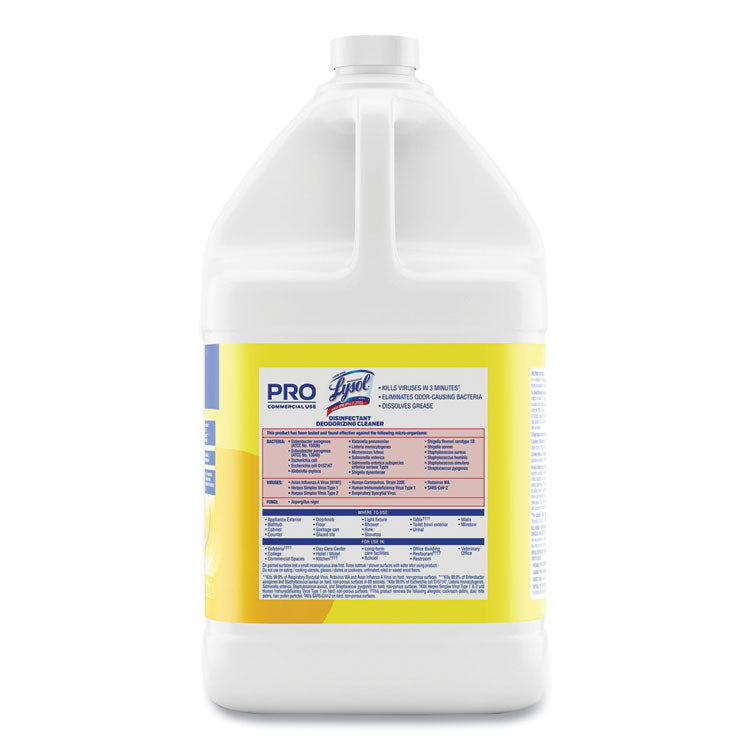 Disinfectant Deodorizing Cleaner Concentrate, Lemon Scent, 128 oz Bottle
