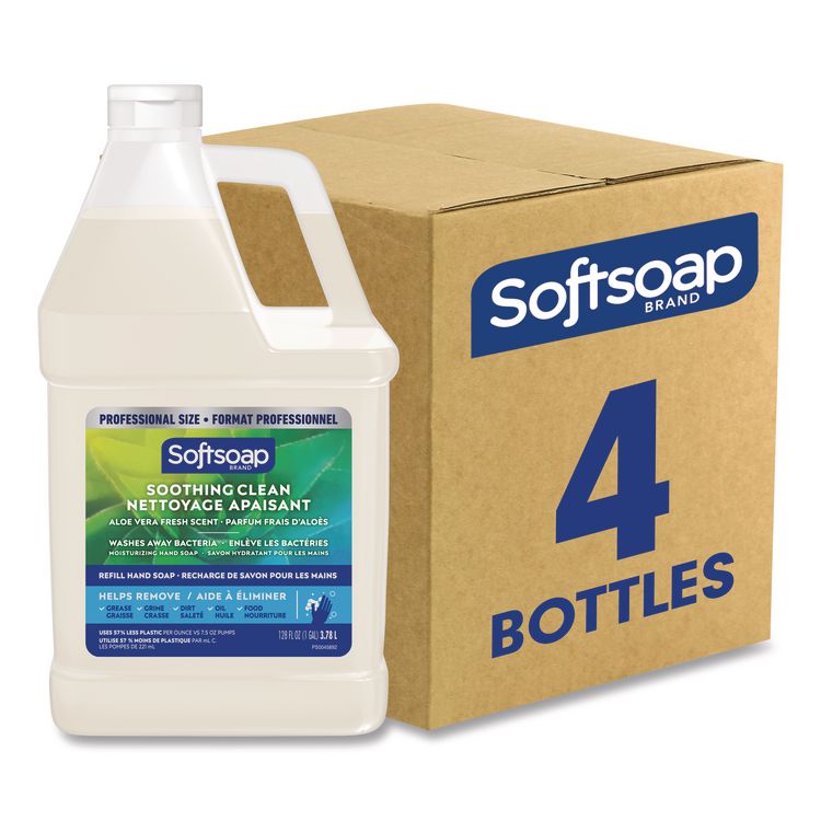 Liquid Hand Soap Refill with Aloe, Aloe Vera Fresh Scent, 1 gal., 4/Carton