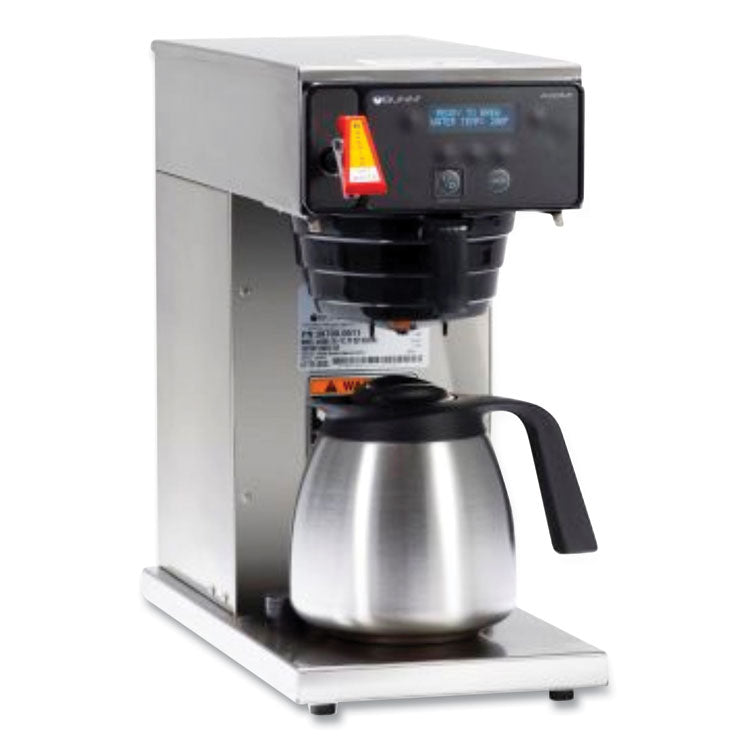 AXIOM DV-TC Dual-Voltage Thermal Carafe Coffee Brewer, 12 Cups, Silver/Black