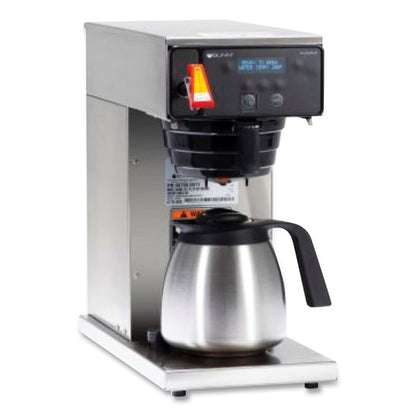 AXIOM DV-TC Dual-Voltage Thermal Carafe Coffee Brewer, 12 Cups, Silver/Black