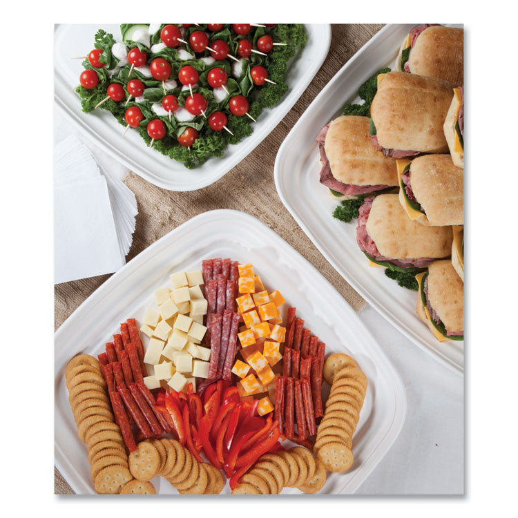 Regalia Renewable Sugarcane Tray, 10.24 x 16.54, White, Sugarcane, 100/Carton