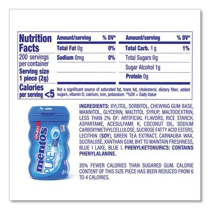 Pure Fresh Gum Variety Pack, Fresh Mint/Spearmint, 50 Pieces/Bottle, 8 Bottles/Carton