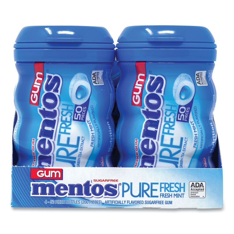 Pure Fresh Gum Variety Pack, Fresh Mint/Spearmint, 50 Pieces/Bottle, 8 Bottles/Carton