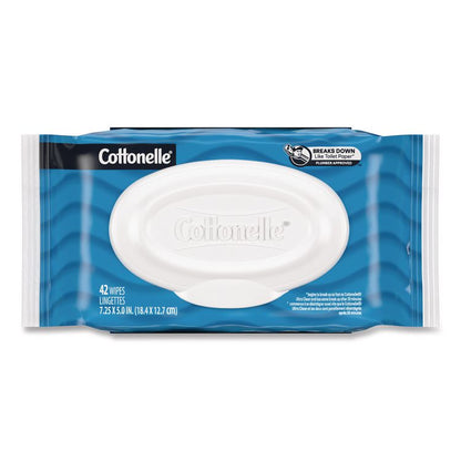 Fresh Care Flushable Cleansing Cloths, 1-Ply, 3.73 x 5.5, White, 84/Pack, 8 Packs/Carton