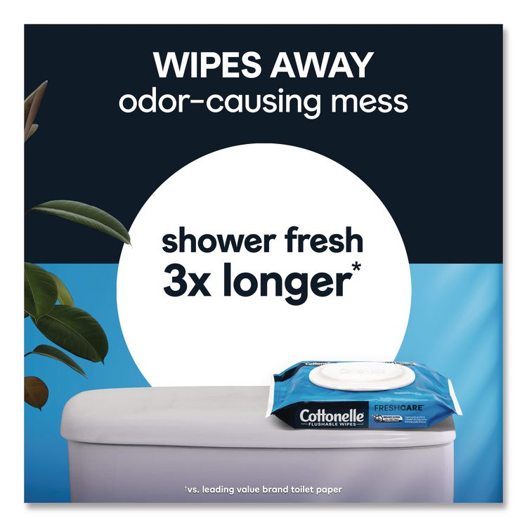 Fresh Care Flushable Cleansing Cloths, 1-Ply, 3.73 x 5.5, White, 84/Pack