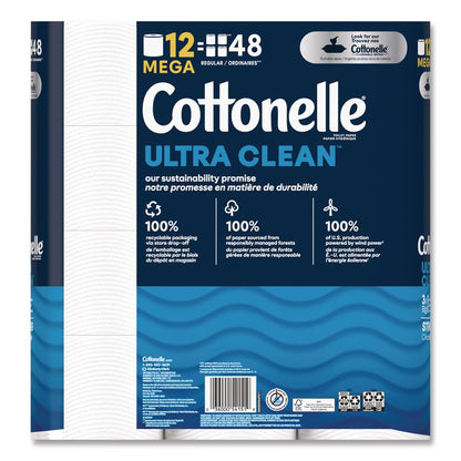 Ultra CleanCare Toilet Paper, Strong Tissue, Septic Safe, 1-Ply, White, 284 Sheets/Roll, 12 Rolls/Pack, 48 Rolls/Carton