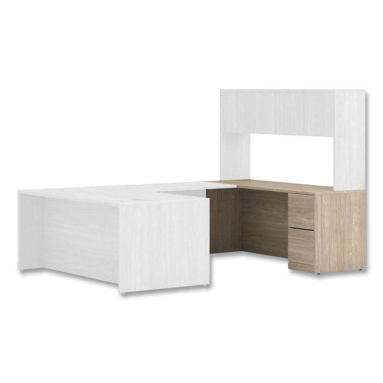10500 Series Full-Height Right Pedestal Credenza, 72w x 24w x 29.5h, Kingswood Walnut