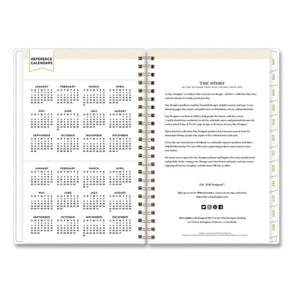 Day Designer Tile Weekly/Monthly Planner, Geometric Artwork, 8 x 5, Blue/White Cover, 12-Month (Jan to Dec): 2026