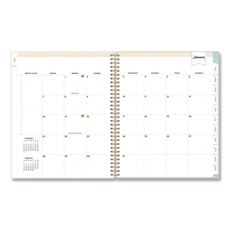 Day Designer Secret Garden Mint Frosted Weekly/Monthly Planner, Floral Artwork, 11 x 8.5, 12-Month (Jan to Dec): 2026