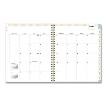 Day Designer Secret Garden Mint Frosted Weekly/Monthly Planner, Floral Artwork, 11 x 8.5, 12-Month (Jan to Dec): 2026