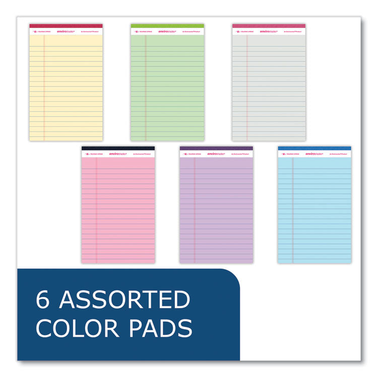 EnviroShades Legal Notepads, Wide/Legal Rule, (50) Assorted Color 5 x 8 Sheets, 72/Carton