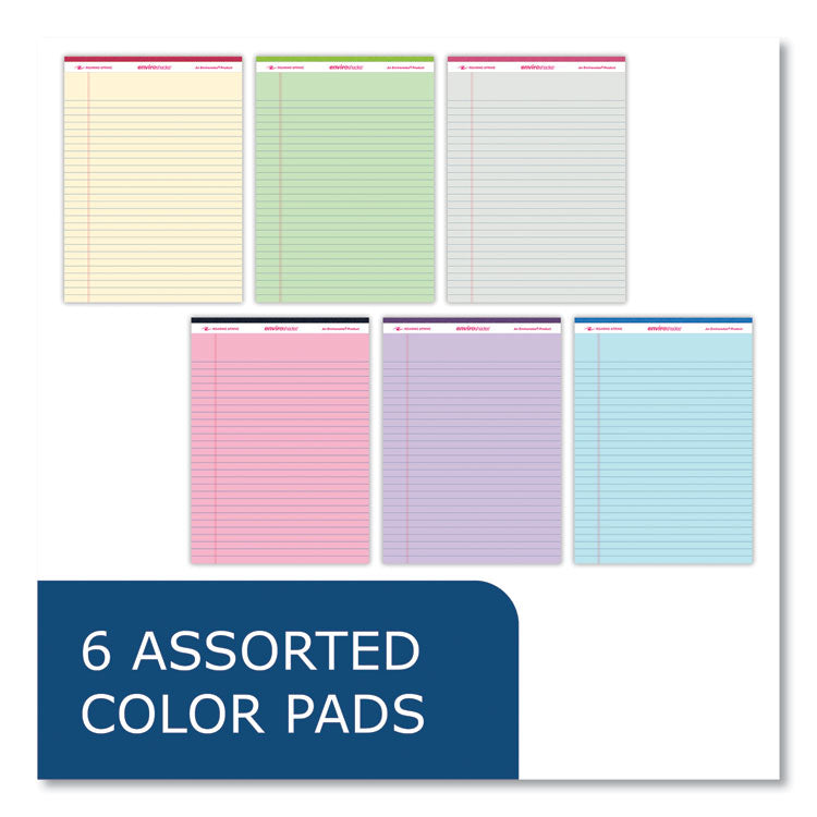 EnviroShades Legal Notepads, Wide/Legal Rule, (50) Assorted Color 8.5 x 11 Sheets, 36/Carton