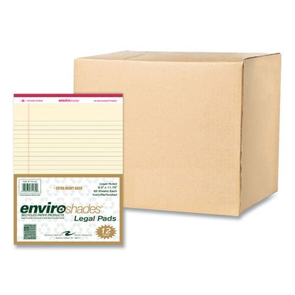 EnviroShades Legal Notepads, Wide/Legal Rule, (50) Ivory 8.5 x 11 Sheets, 36/Carton