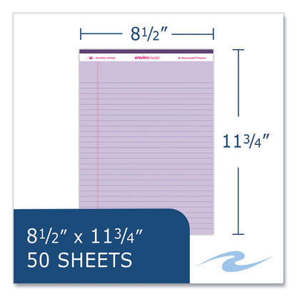 EnviroShades Legal Notepads, Wide/Legal Rule, (50) Orchid 8.5 x 11 Sheets, 36/Carton