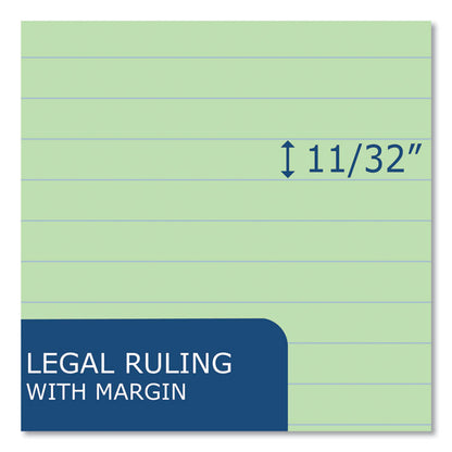 EnviroShades Legal Notepads, Wide/Legal Rule, (50) Green 8.5 x 11 Sheets, 72/Carton