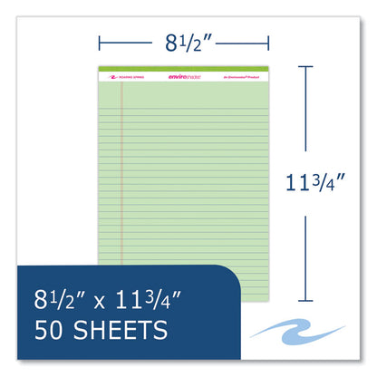 EnviroShades Legal Notepads, Wide/Legal Rule, (50) Green 8.5 x 11 Sheets, 72/Carton