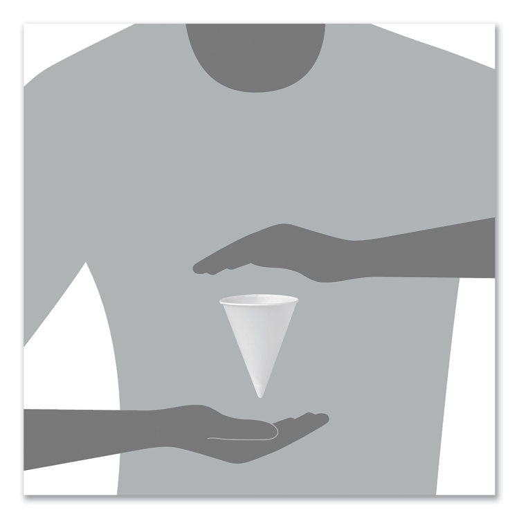 Bare Eco-Forward Treated Paper Cone Cups, ProPlanet Seal, 6 oz, White, 200/Sleeve, 25 Sleeves/Carton