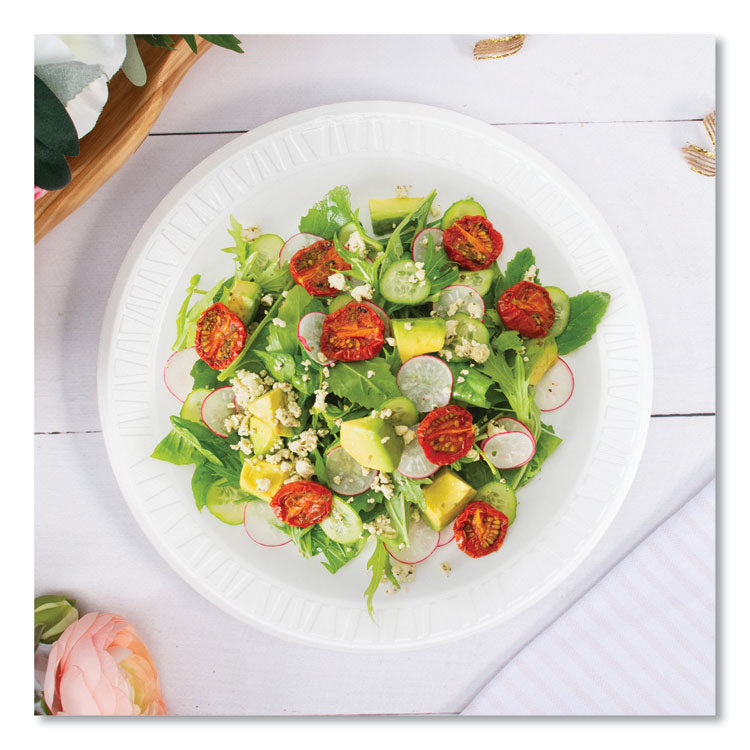 Concorde Non-Laminated Foam Plates, 9" dia, White, 125/Pack