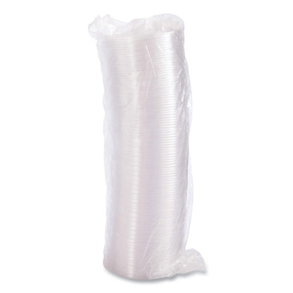 Plastic Lids for Foam Cups, Bowls and Containers, Flat, Not Vented, Fits 6 oz to 32 oz, Clear, 100/Sleeve, 10 Sleeves/Carton