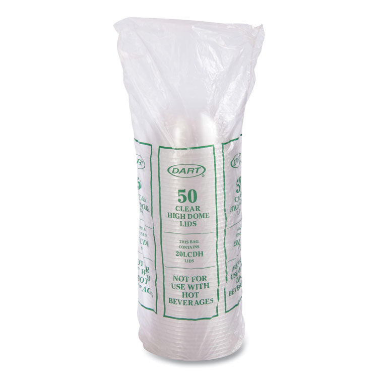 Cappuccino Dome Sipper Lids, Fits 30 oz to 32 oz Hot Cups, Plastic, Clear, 50/Pack, 20 Packs/Carton