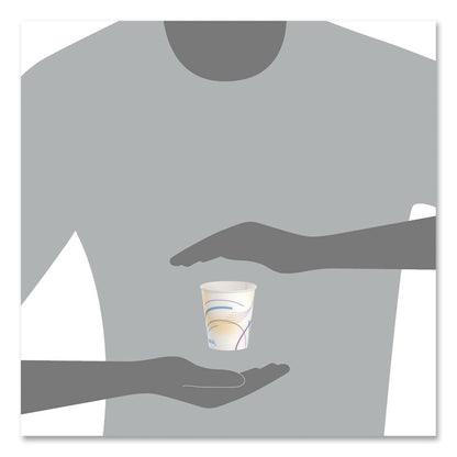 Paper Water Cups, ProPlanet Seal, 5 oz, Meridian Design, 100/Sleeve, 25 Sleeves/Carton