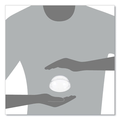 Plastic Dome Lid, No-Hole, Fits 9 oz to 22 oz Hot Cups, Clear, 100/Sleeve, 10 Sleeves/Carton