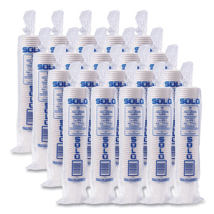 Single-Sided Poly Paper Hot Cups, 6 oz, White, 50/Pack, 20 Packs/Carton