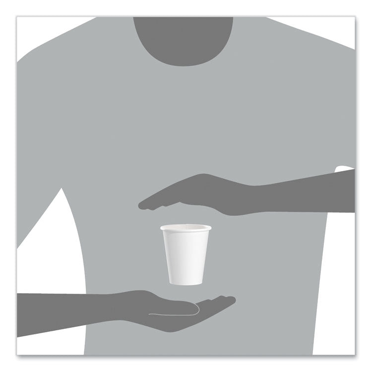 Single-Sided Poly Paper Hot Cups, 6 oz, White, 50/Pack, 20 Packs/Carton
