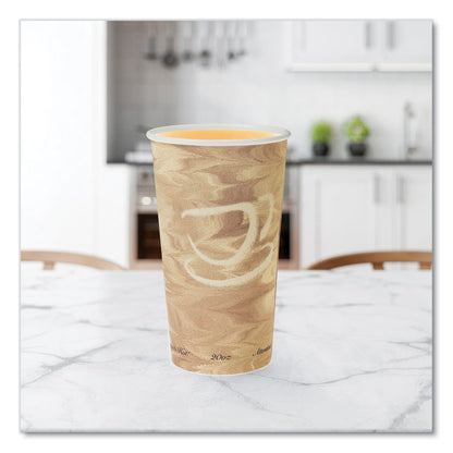 Single Sided Poly Paper Hot Cups, 20 oz, Mistique Design, 40/Bag, 15 Bags/Carton