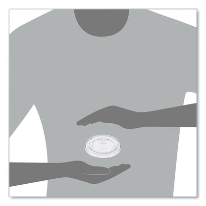 Straw-Slot Cold Cup Lids, Fits 9 oz to 20 oz Cold Cups, Plastic, Clear, 100/Sleeve, 10 Sleeves/Carton