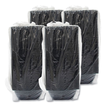 PresentaBowls Pro Black Square Bowls, 64 oz, 8.5 x 8.5 x 3.3, Plastic, 63/Bag, 4 Bags/Carton