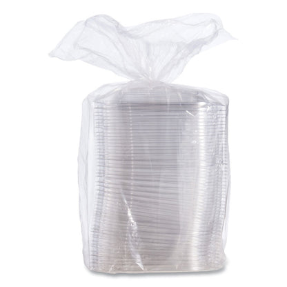 PresentaBowls Pro Clear Square Lids for 24 oz to 32 oz Bowls, 8.5 x 8.5 x 0.5, Clear, Plastic, 63/Bag, 4 Bags/Carton