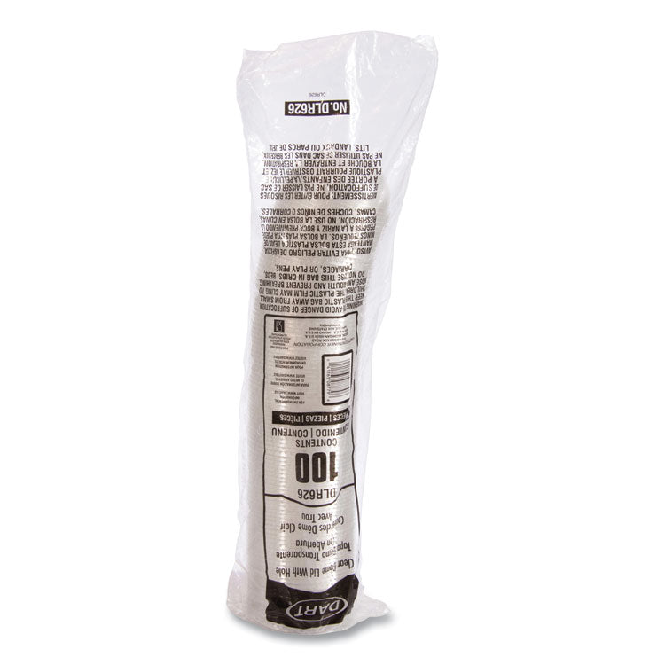 Ultra Clear Dome Cold Cup Lids, Fits 16 oz to 24 oz Cold Cups, Plastic, Clear, 100/Pack