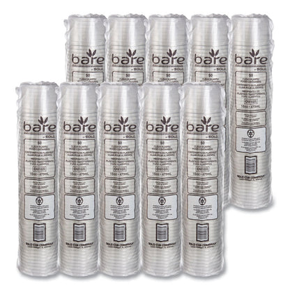 Bare Eco-Forward RPET Deli Containers, ProPlanet Seal, 16 oz, 4.6" Diameter x 3" h, Clear, Plastic, 500/Carton
