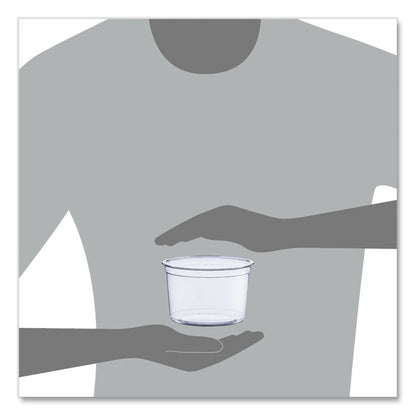 Bare Eco-Forward RPET Deli Containers, ProPlanet Seal, 16 oz, 4.6" Diameter x 3" h, Clear, Plastic, 500/Carton