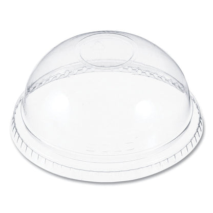 Plastic Dome Lid, No-Hole, Fits 9 oz to 22 oz Hot Cups, Clear, 100/Sleeve, 10 Sleeves/Carton