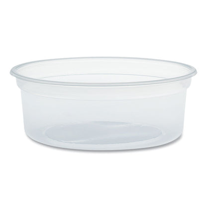 MicroGourmet Food Container, 8 oz, 4.1" Diameter x 1.14" h, Clear, Plastic, 500/Carton