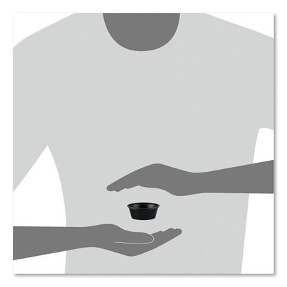 Portion Containers, 1.5 oz, Plastic, Black, 250/Bag, 10 Bags/Carton