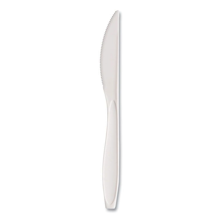 Reliance Mediumweight Cutlery, Standard Size, Knife, Plastic, White, 1,000/Carton